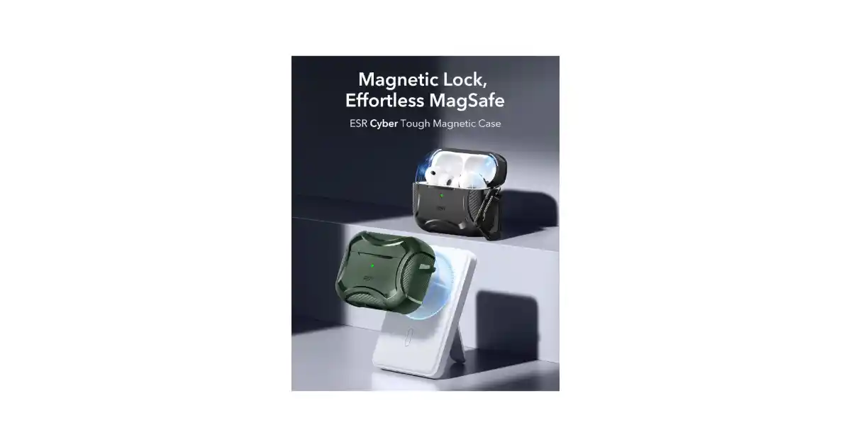 ESR AirPods Pro 3 Case (2025) Cyber Series Green with USB-C Access