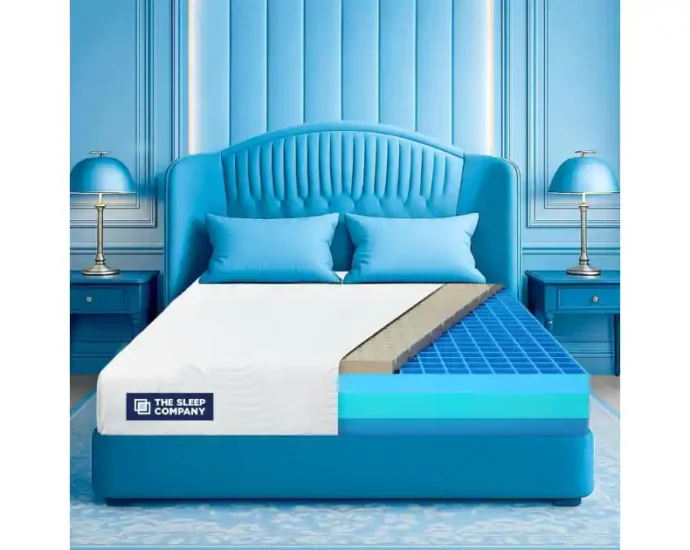The Sleep Company Luxe Pro Mattress featuring SmartGRID and Natural Latex layers for orthopedic support.