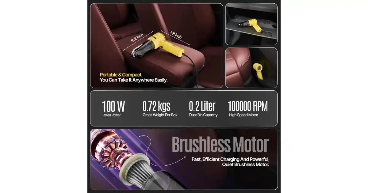 6000mAh High-Capacity Rechargeable Battery for Extended Cleaning