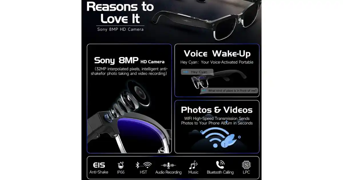 Aeoss Smart AI Glasses Camera