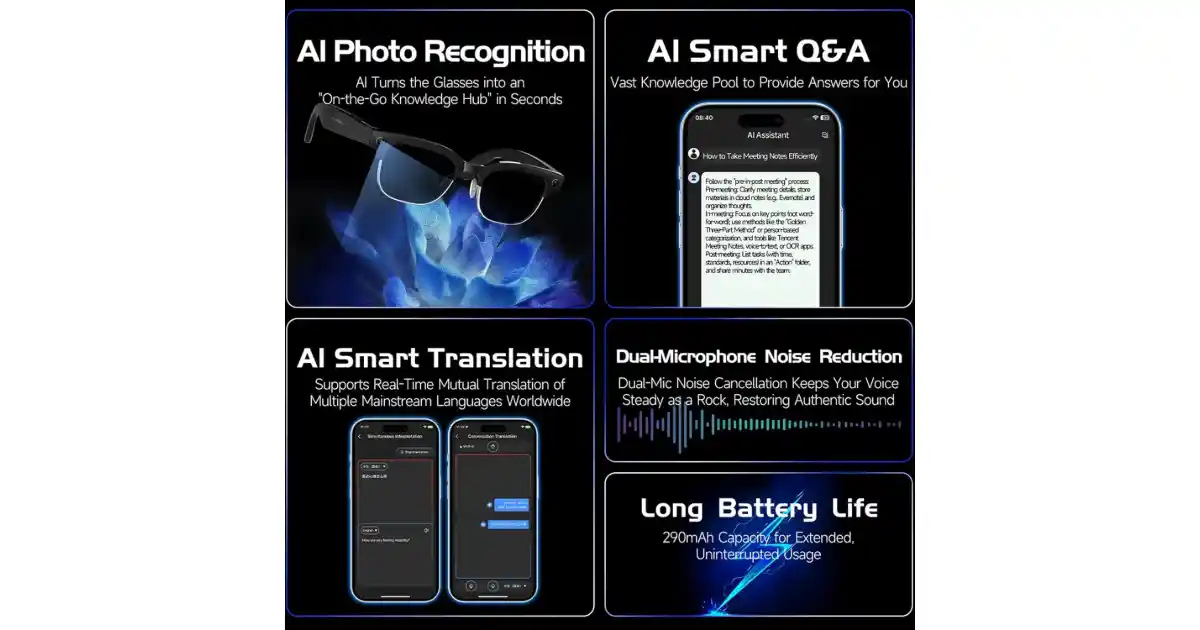 Aeoss Smart AI Glasses Storage