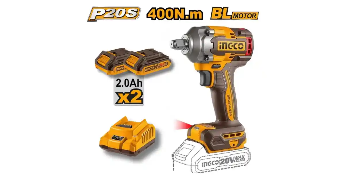 Ingco 1/2 Cordless Impact Wrench Full Set