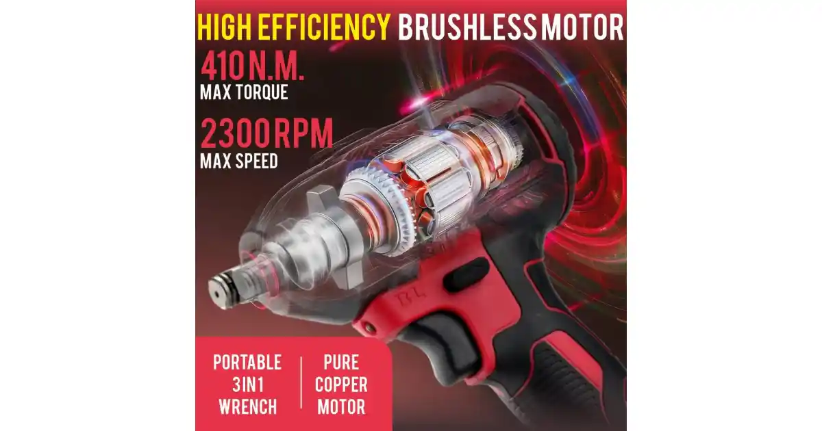 Brushless Motor and 410Nm Torque Details